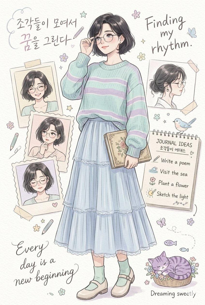 Dreamy Journal Girl Art