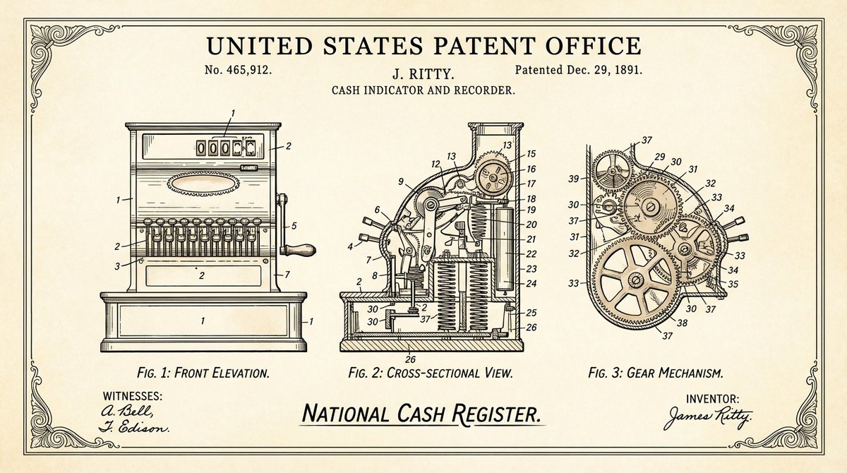 Vintage Mechanical Patent Illustration