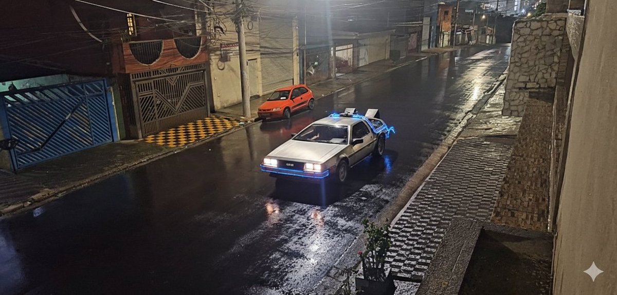 DeLorean Time Machine Blends In