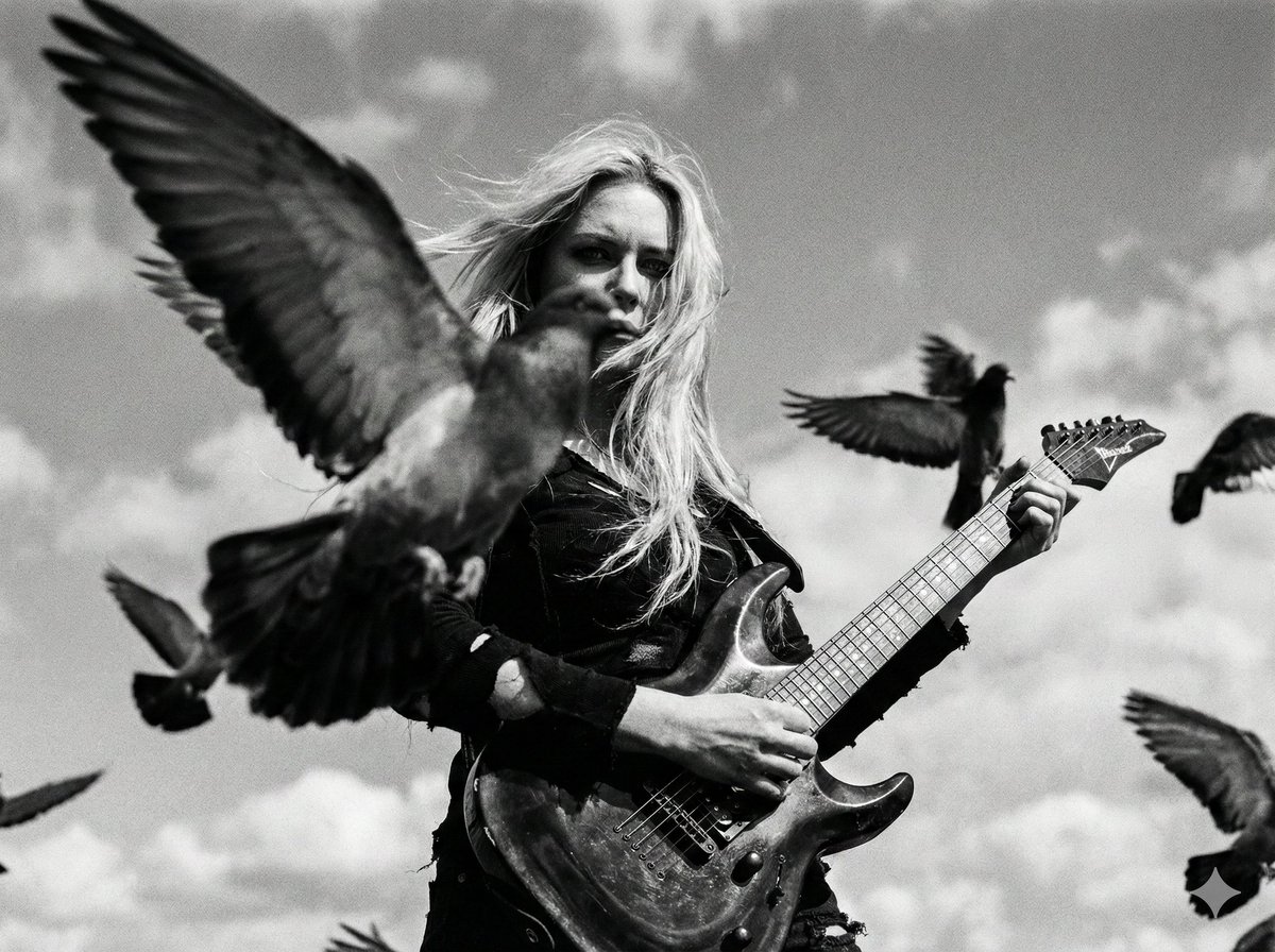 Pigeons Swarm Guitarist