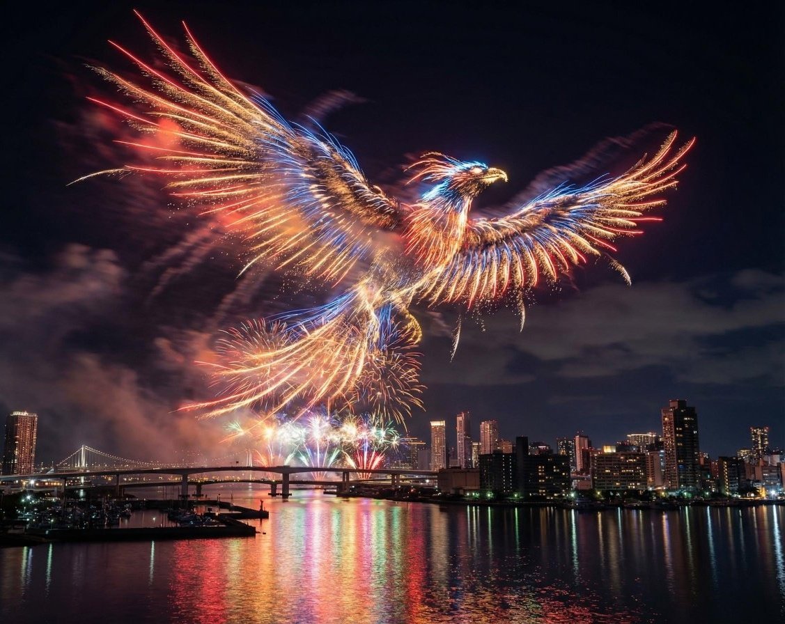 Spectacular Fireworks Illuminate Night Sky