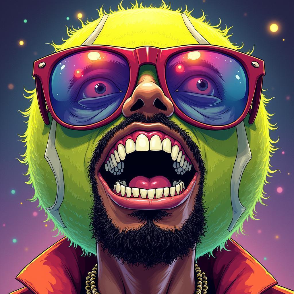 Snoop Dogg as a Manga Tennis Ball Monster