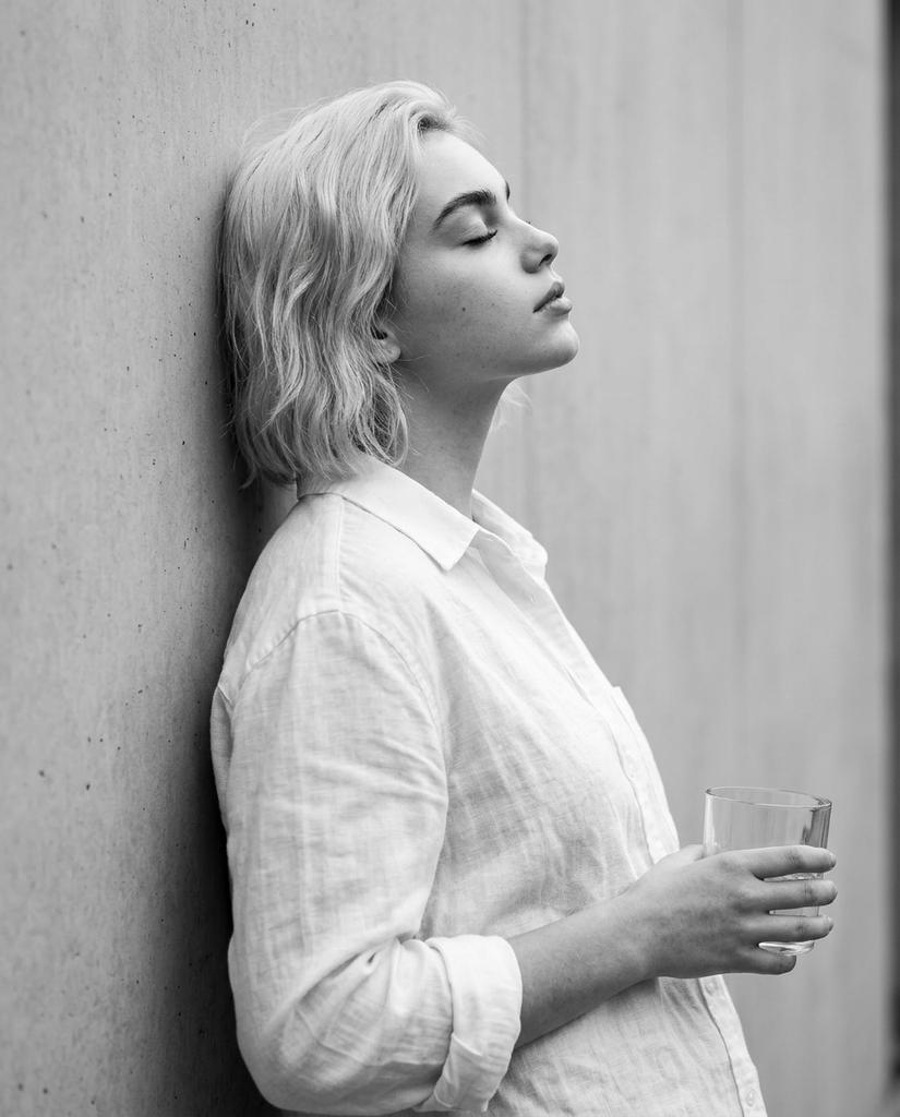 Cinematic Monochrome Contemplation Portrait