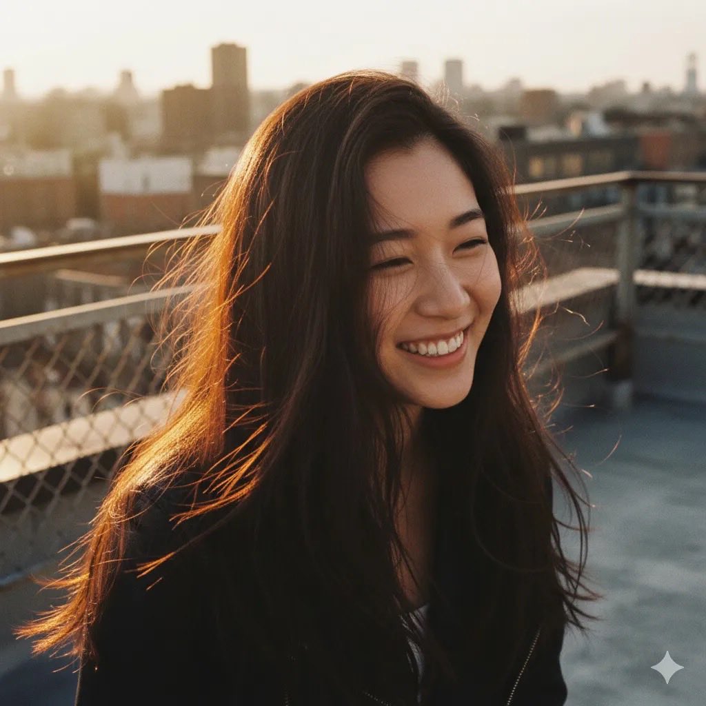 Cinematic Rooftop Sunset Portrait