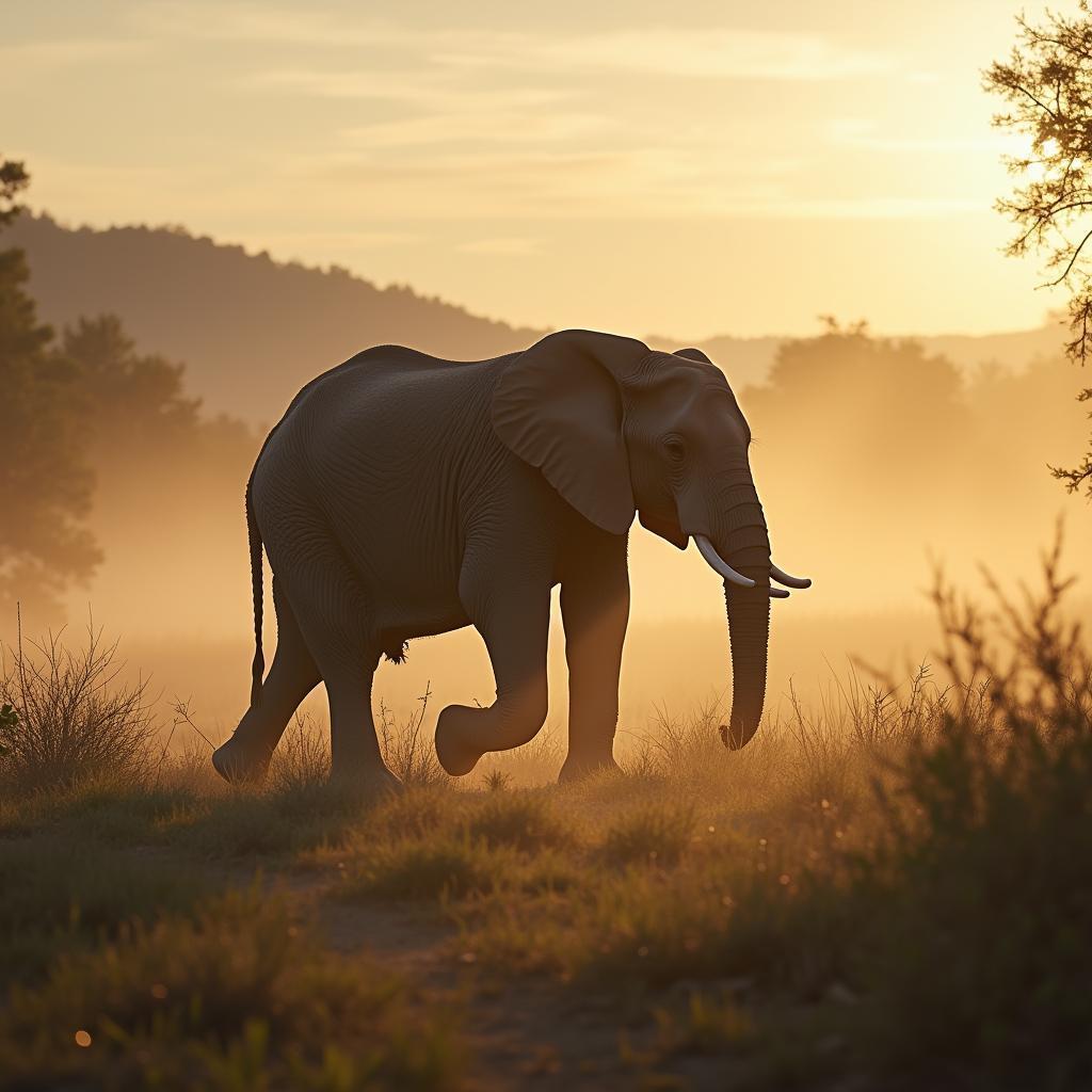 Chasing an Elephant in My Pajamas at Dawn