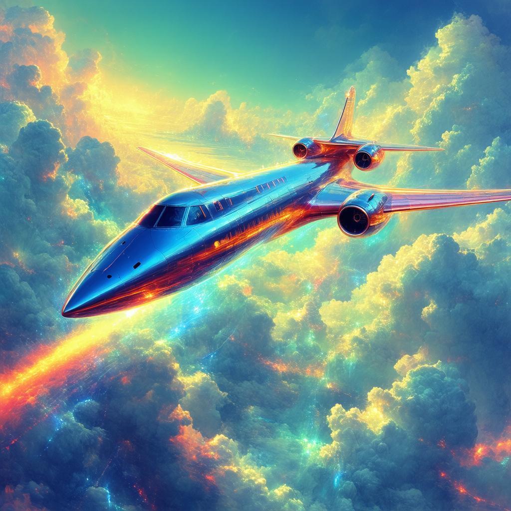 Supersonic Jet Soaring Through Mystical Seventies Clouds