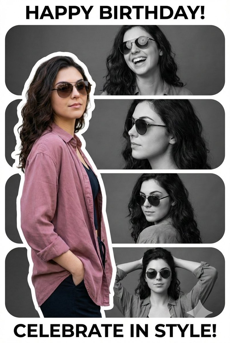 Cool Girl Birthday Poster Collage