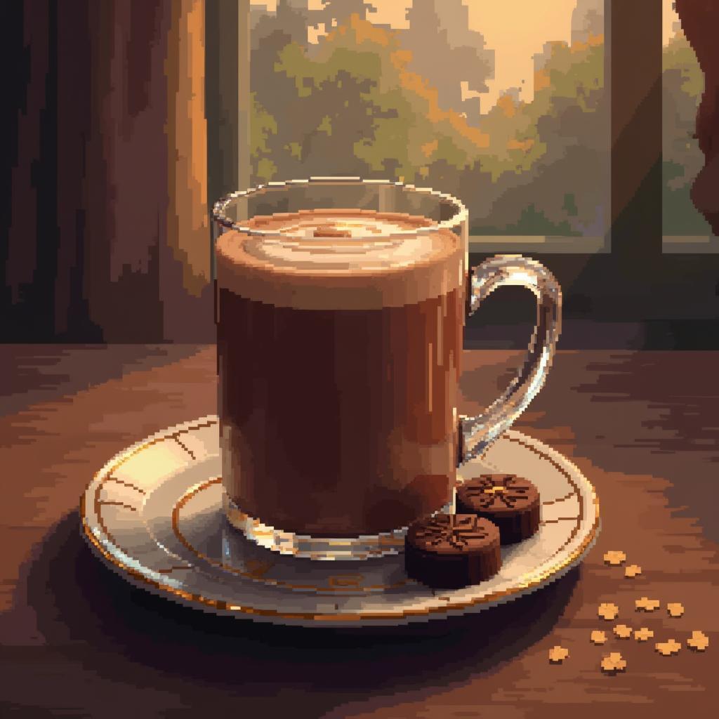Pixelated Hot Chocolate With Decorative Chocolates