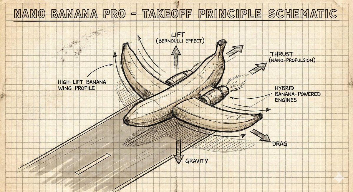 Aircraft Takeoff Hand-Drawn Schematic