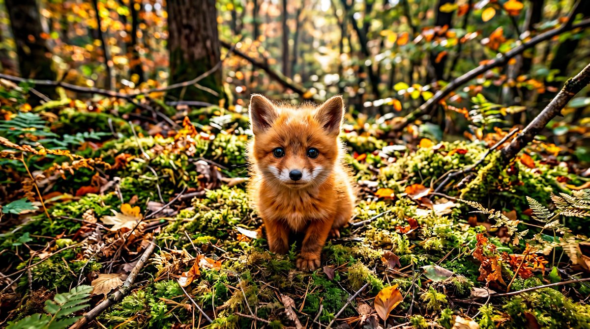 Adorable Fox Cub From Above