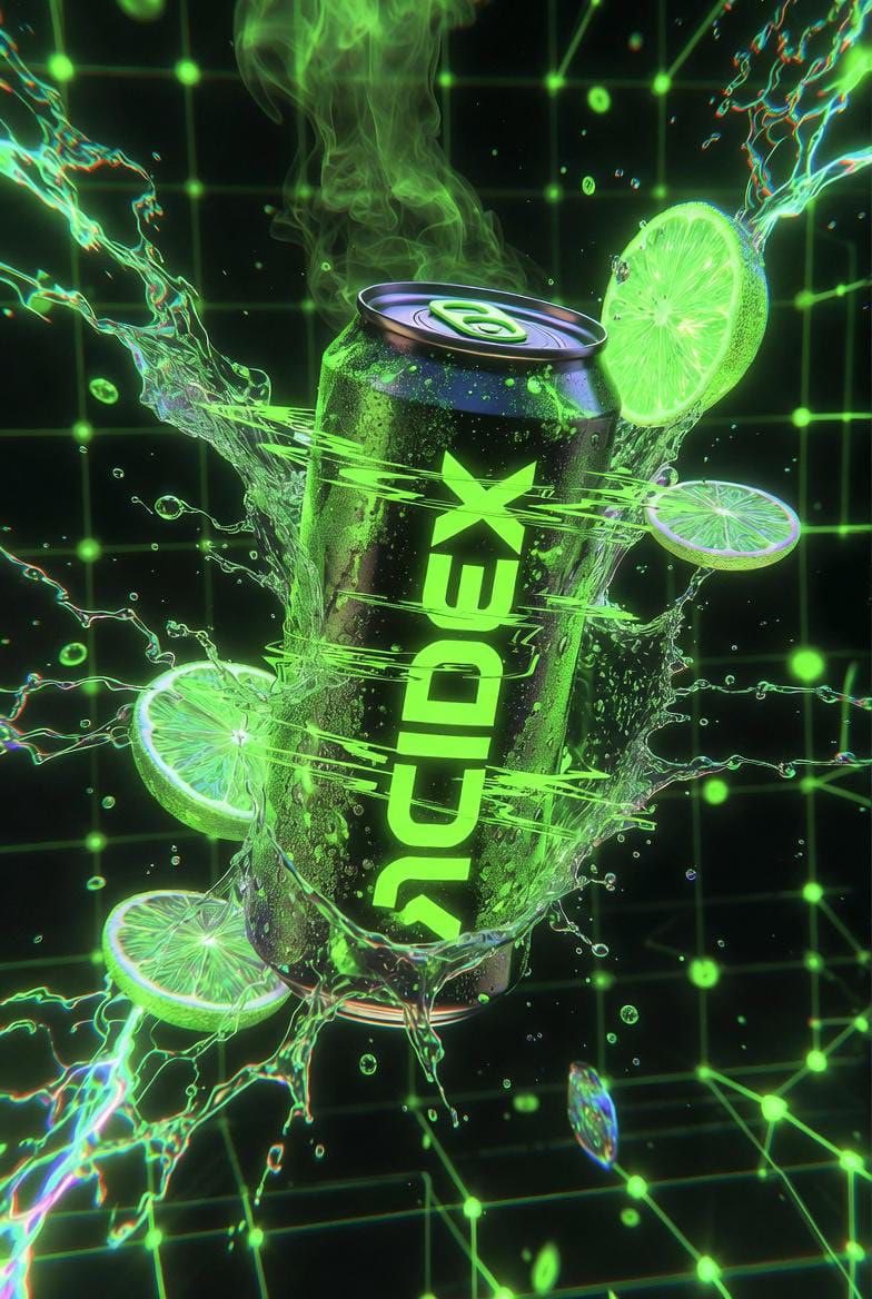 Neon Energy Drink Floating