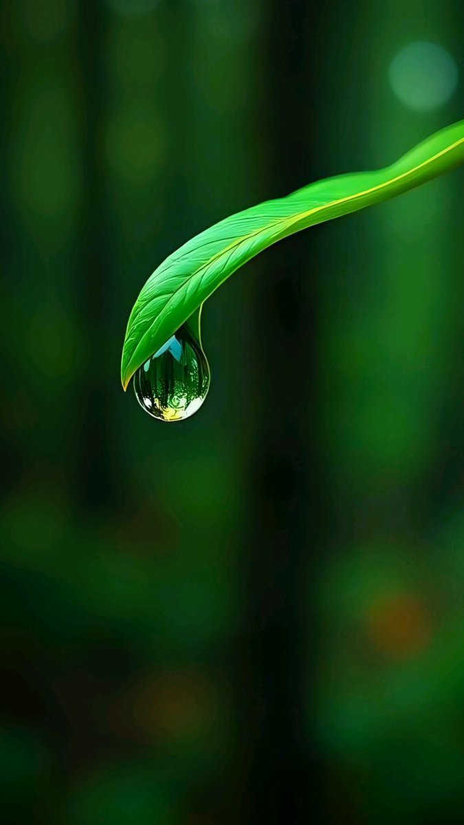 Cinematic Forest Water Droplet Macro Shot