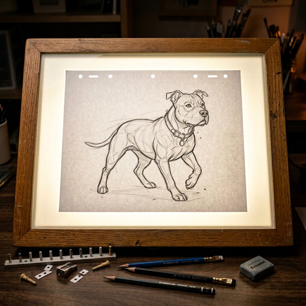 Animation Light Table Portrait Sketch