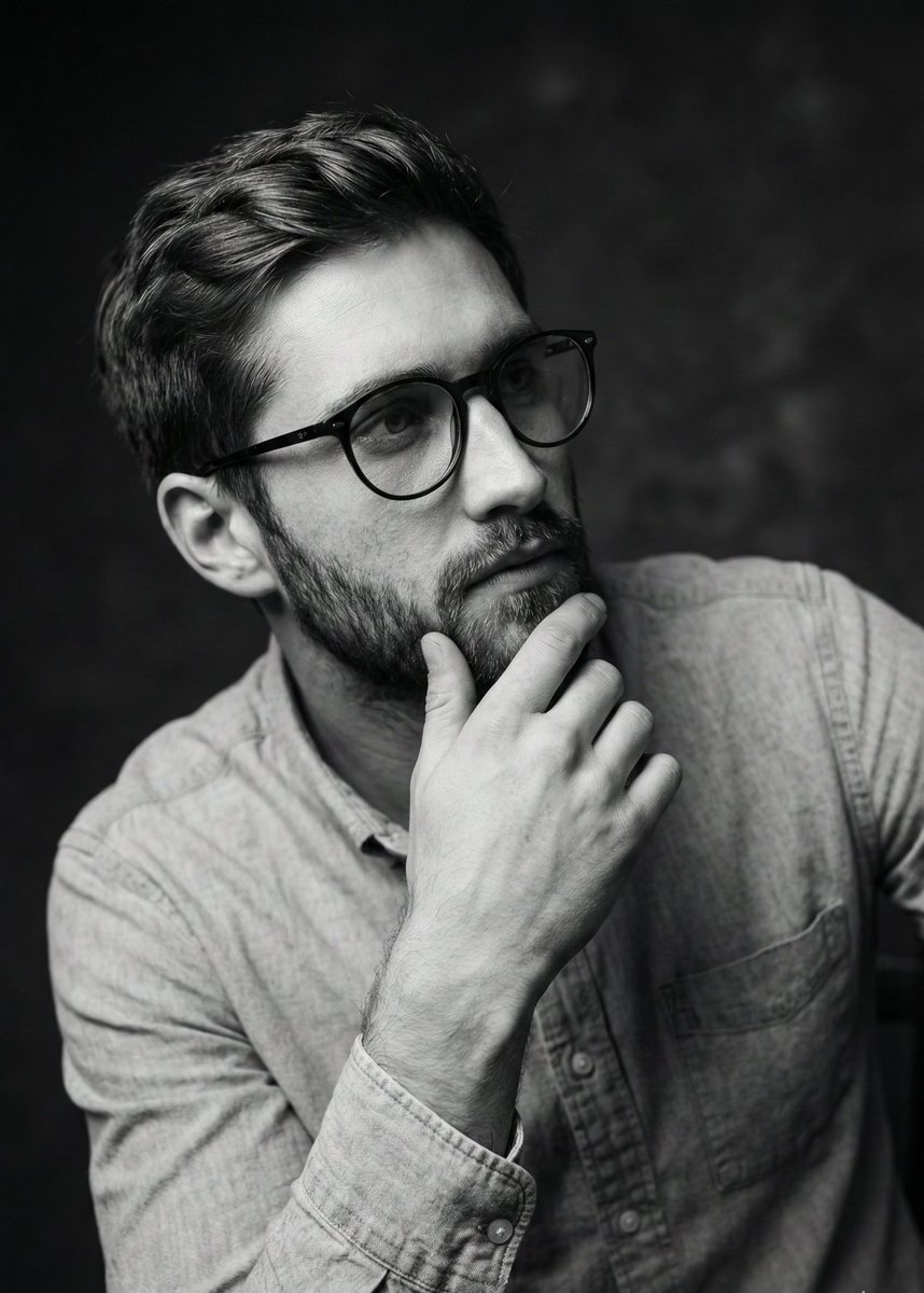 Cinematic Black White Portrait