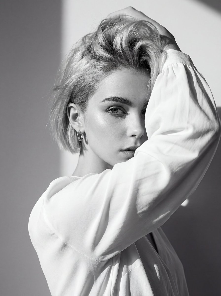 Black White Fashion Portrait