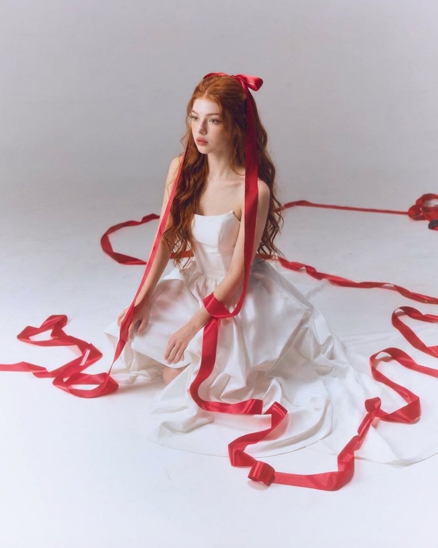 Ethereal Ribbon Portrait Dream