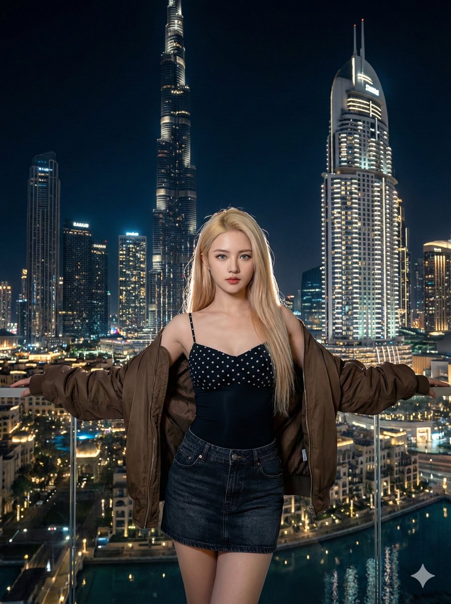 Dubai Night Fashion Portrait