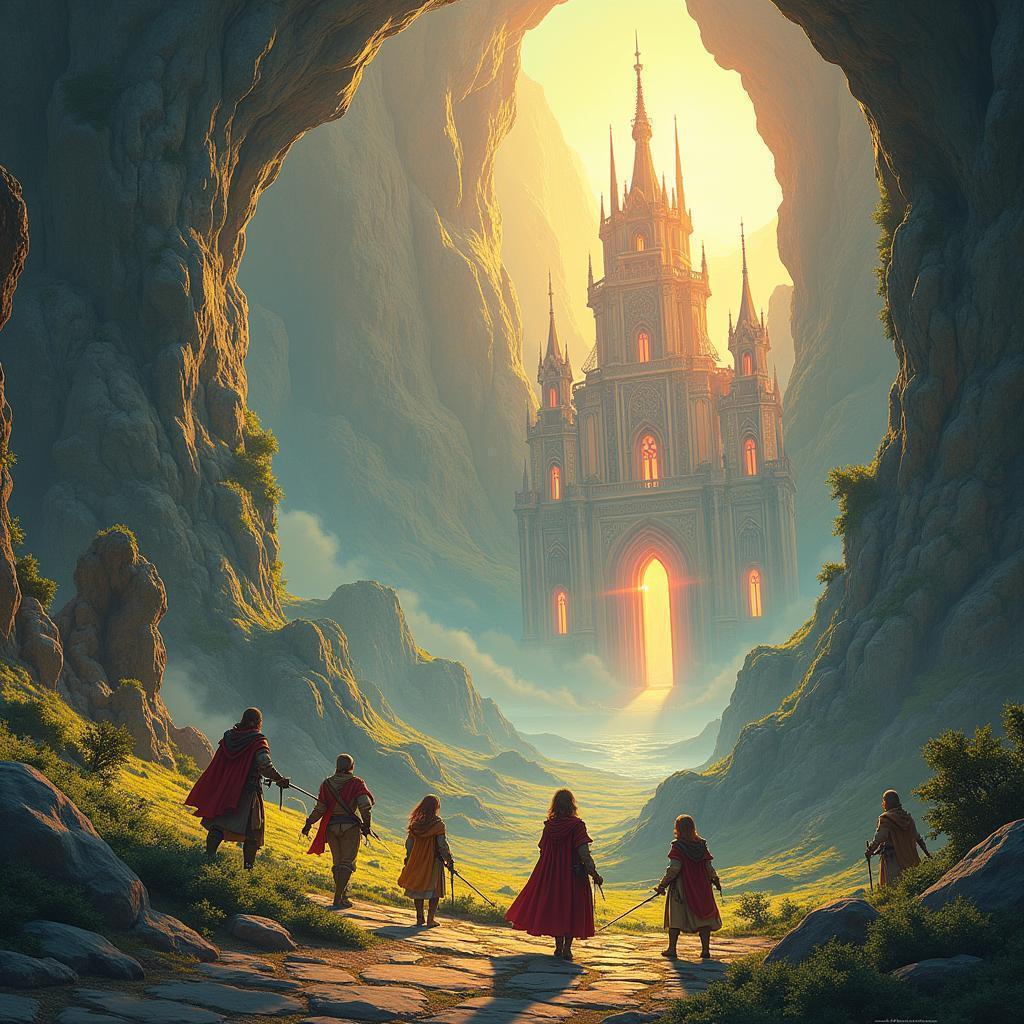 Medieval Adventurers Inside a Colossal Alien Cathedral