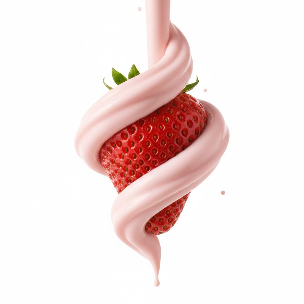 Blueberries Floating in Creamy Yogurt