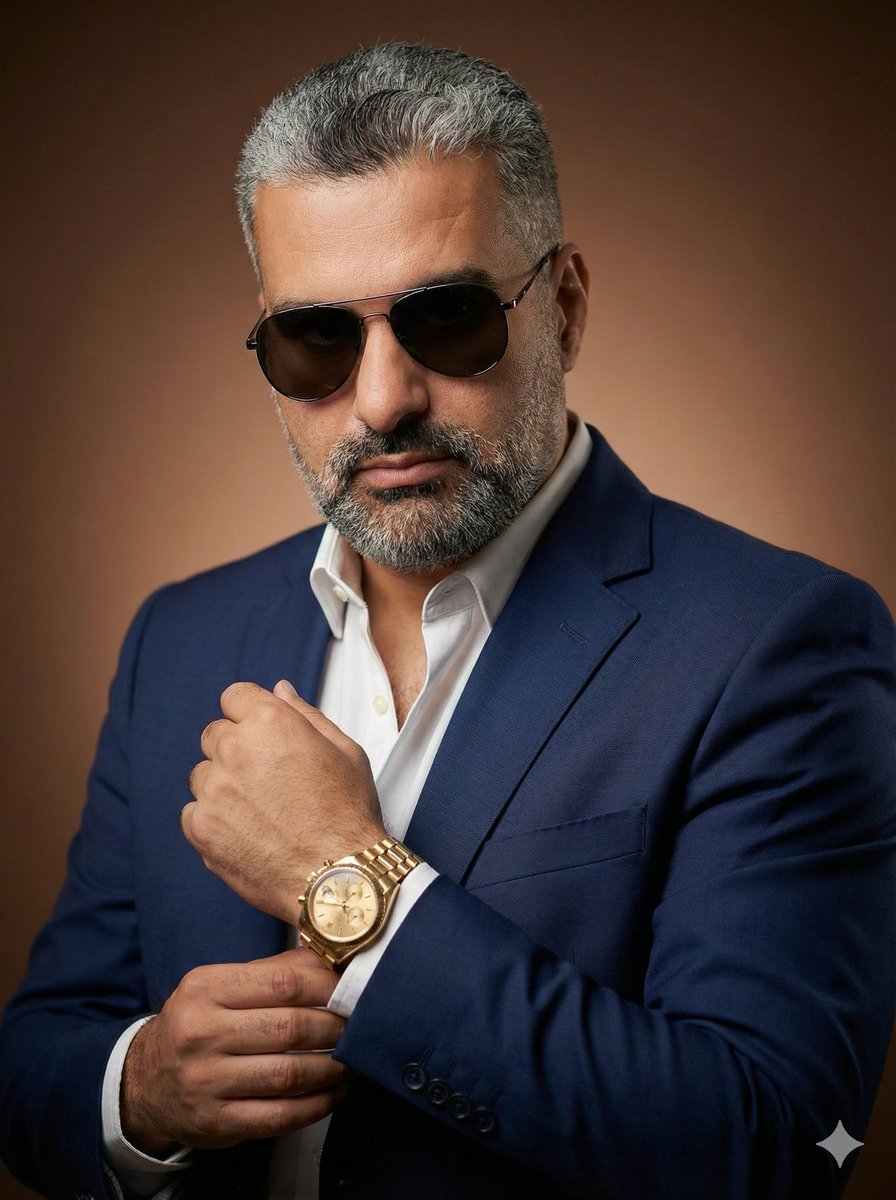 Confident Gentleman Adjusting Cuffs