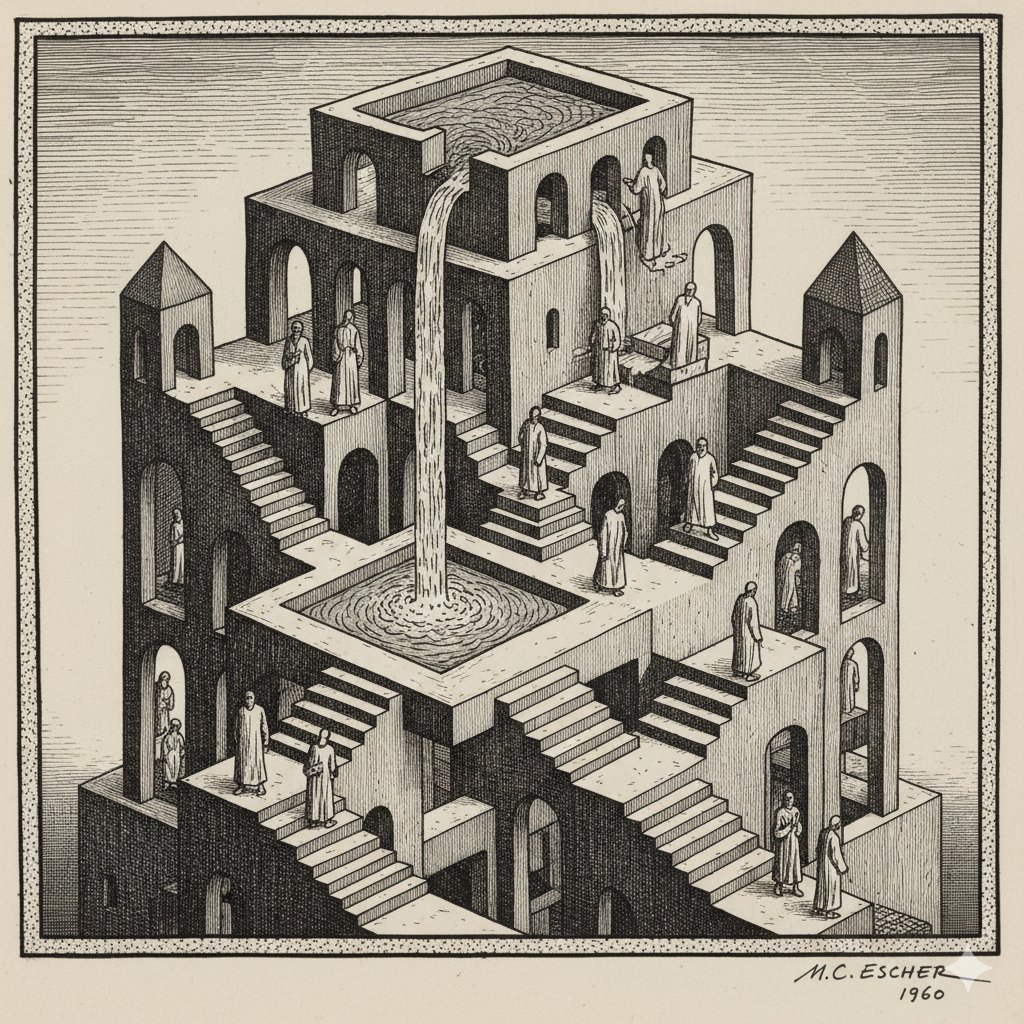 Escher Style Optical Illusion Painting