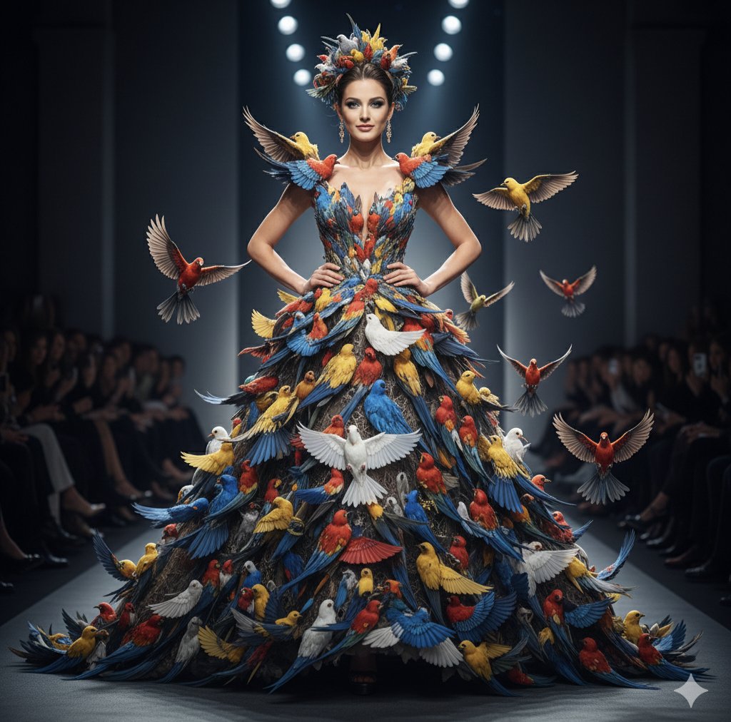 Birds Transform Into Haute Couture