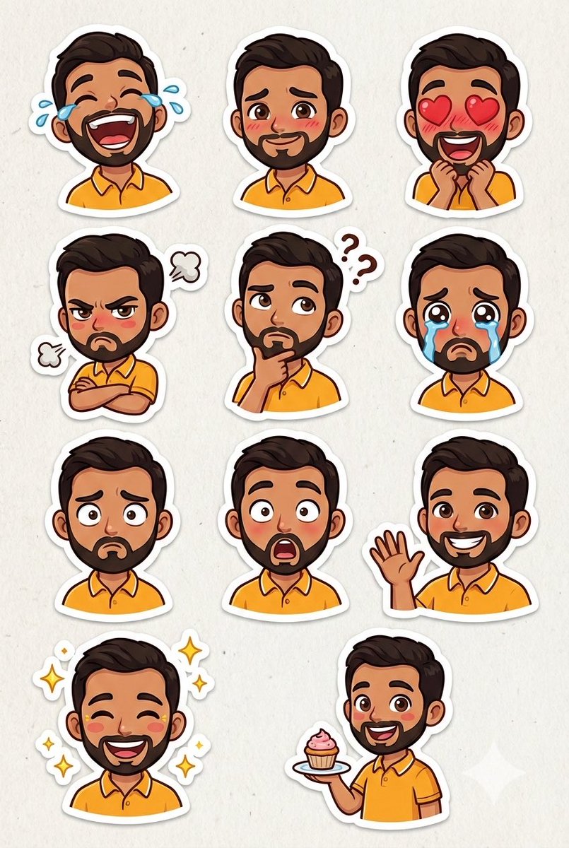 Pixar Style Expression Stickers