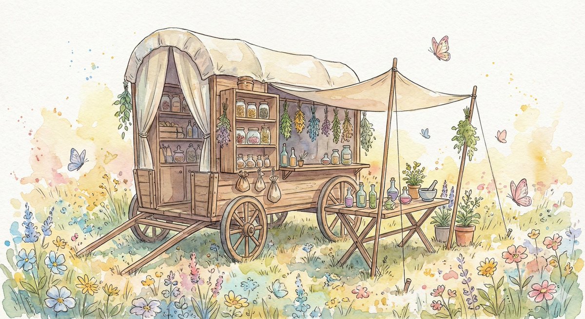 Herbalist's Fantasy Meadow Carriage