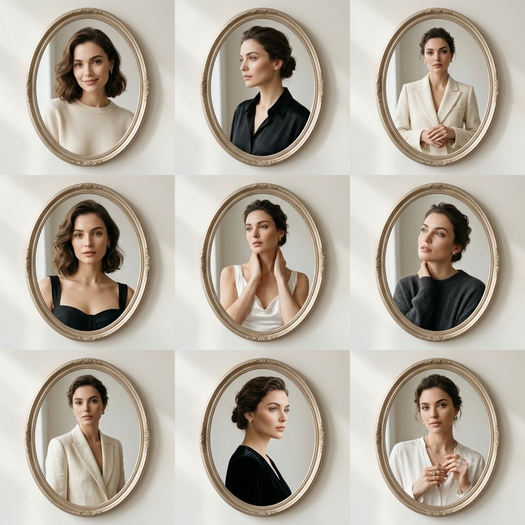 Elegant Grid Fashion Portraits