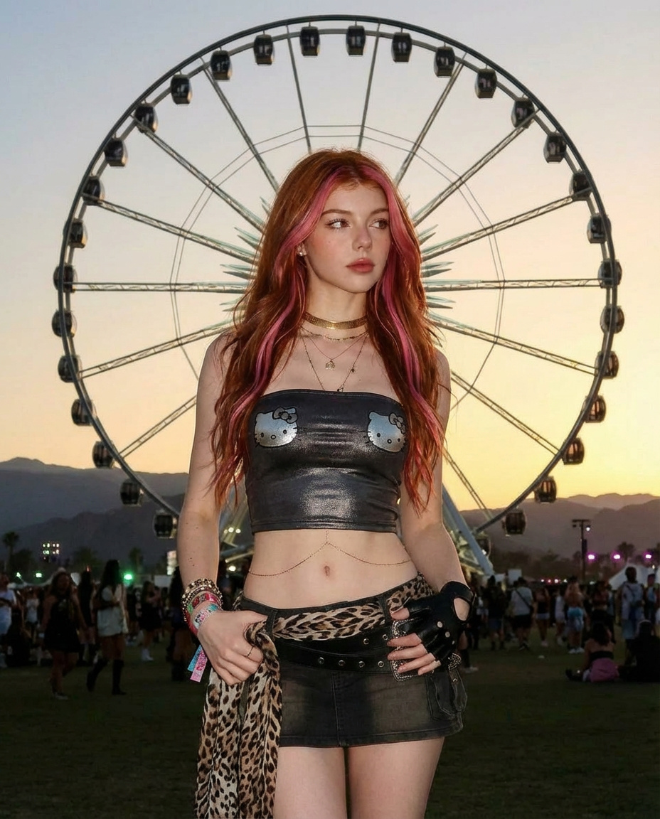 Ferris Wheel Festival Fashion Portrait