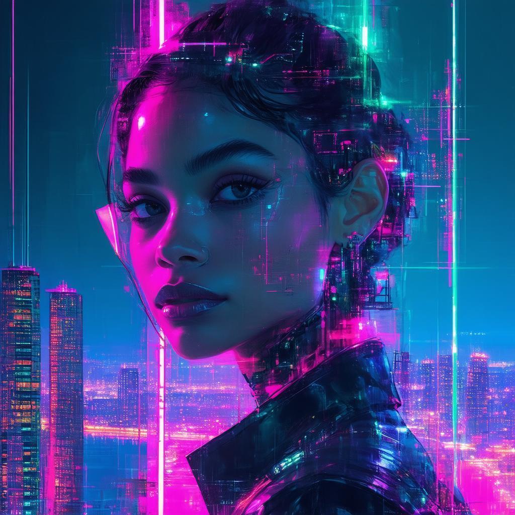 Zendaya Twin Peaks Poster in Neon Glitch