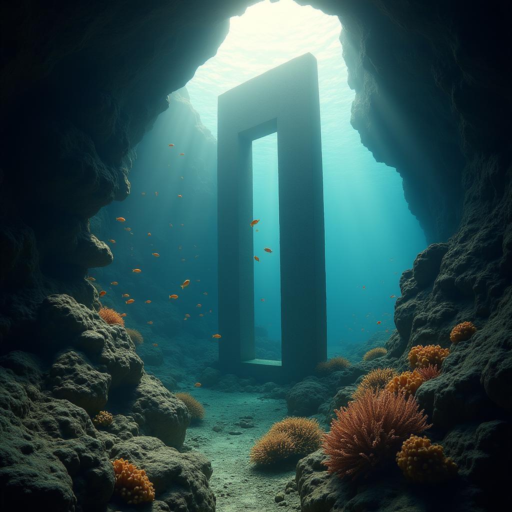 Cinematic Geometric Structure in an Underwater Crevice