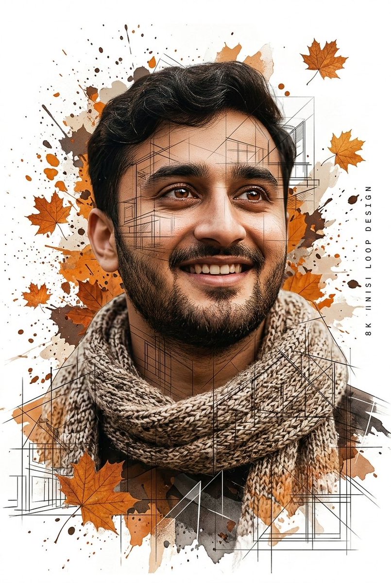 Autumn Portrait Double Exposure