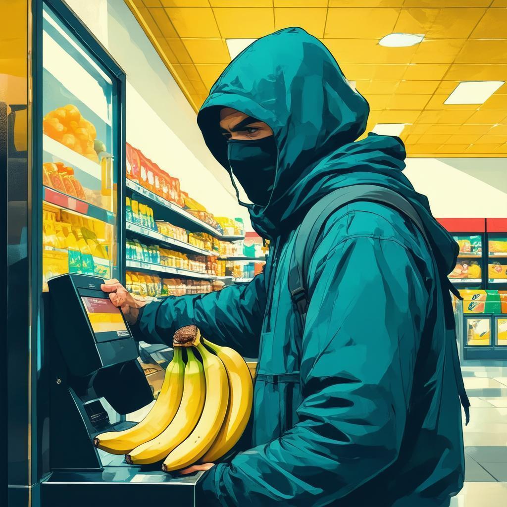 Masked Banana Heist at the Self Checkout