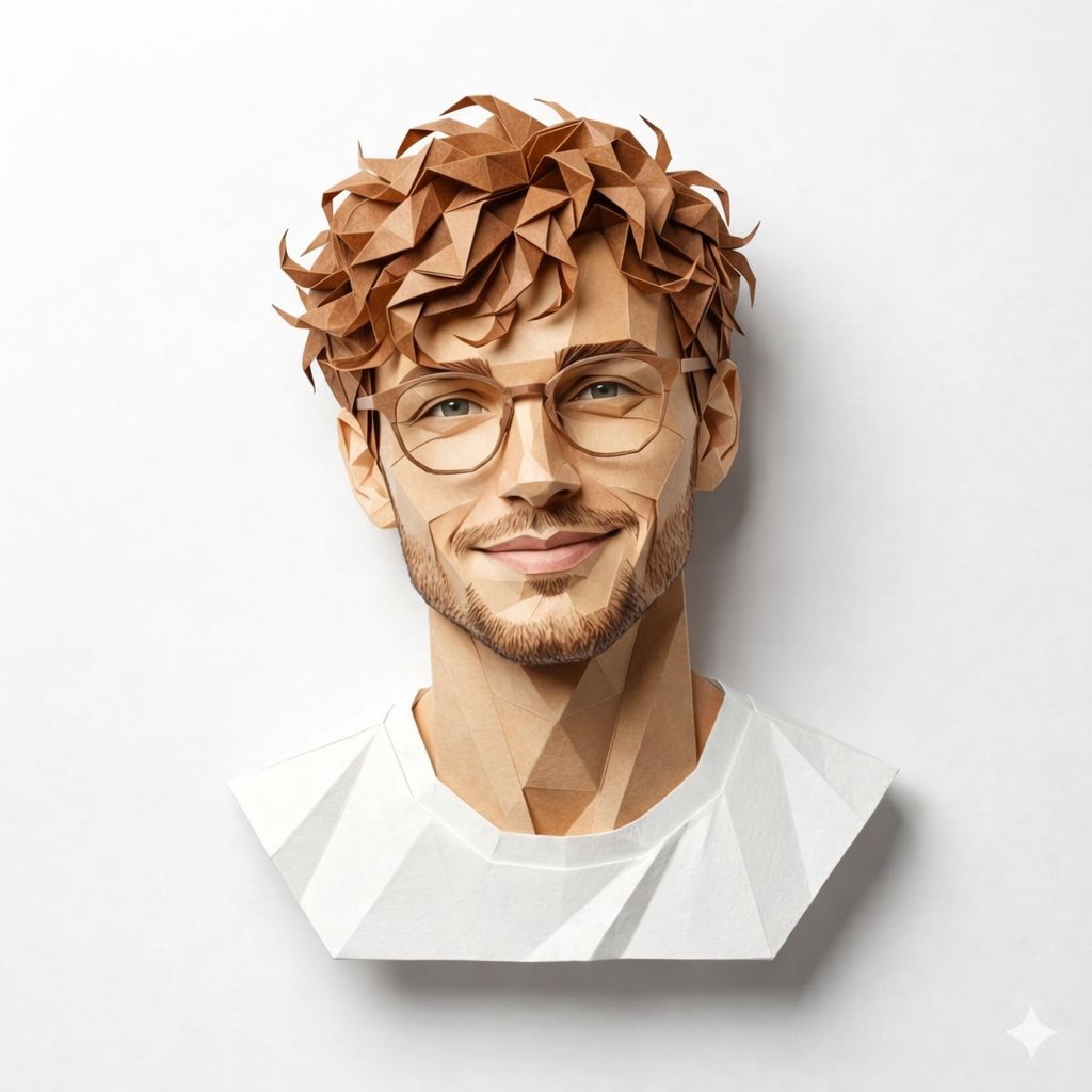 Paper Sculpture Youth Portrait Art