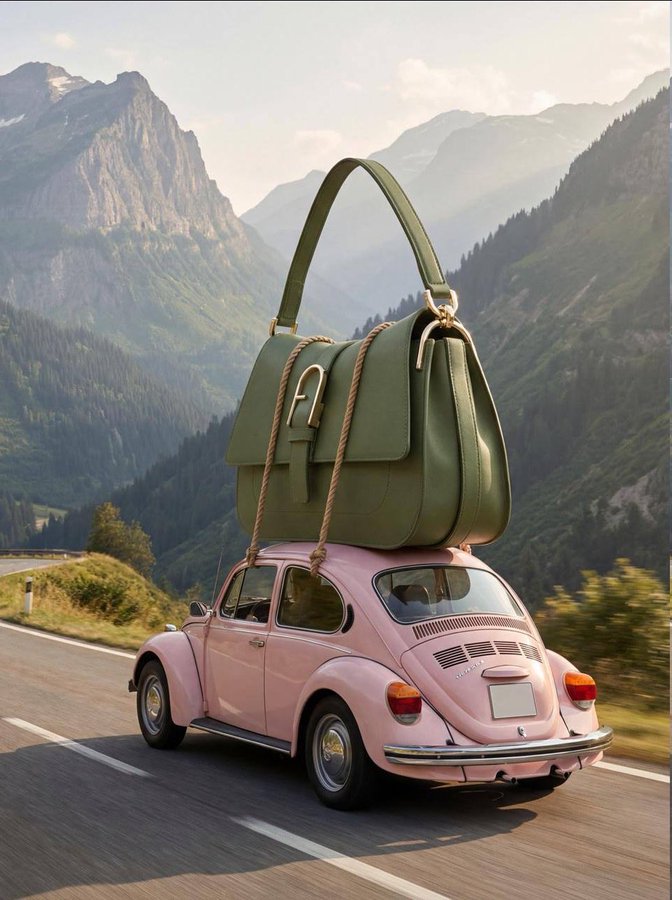 Pink Beetle Surreal Luxury Journey