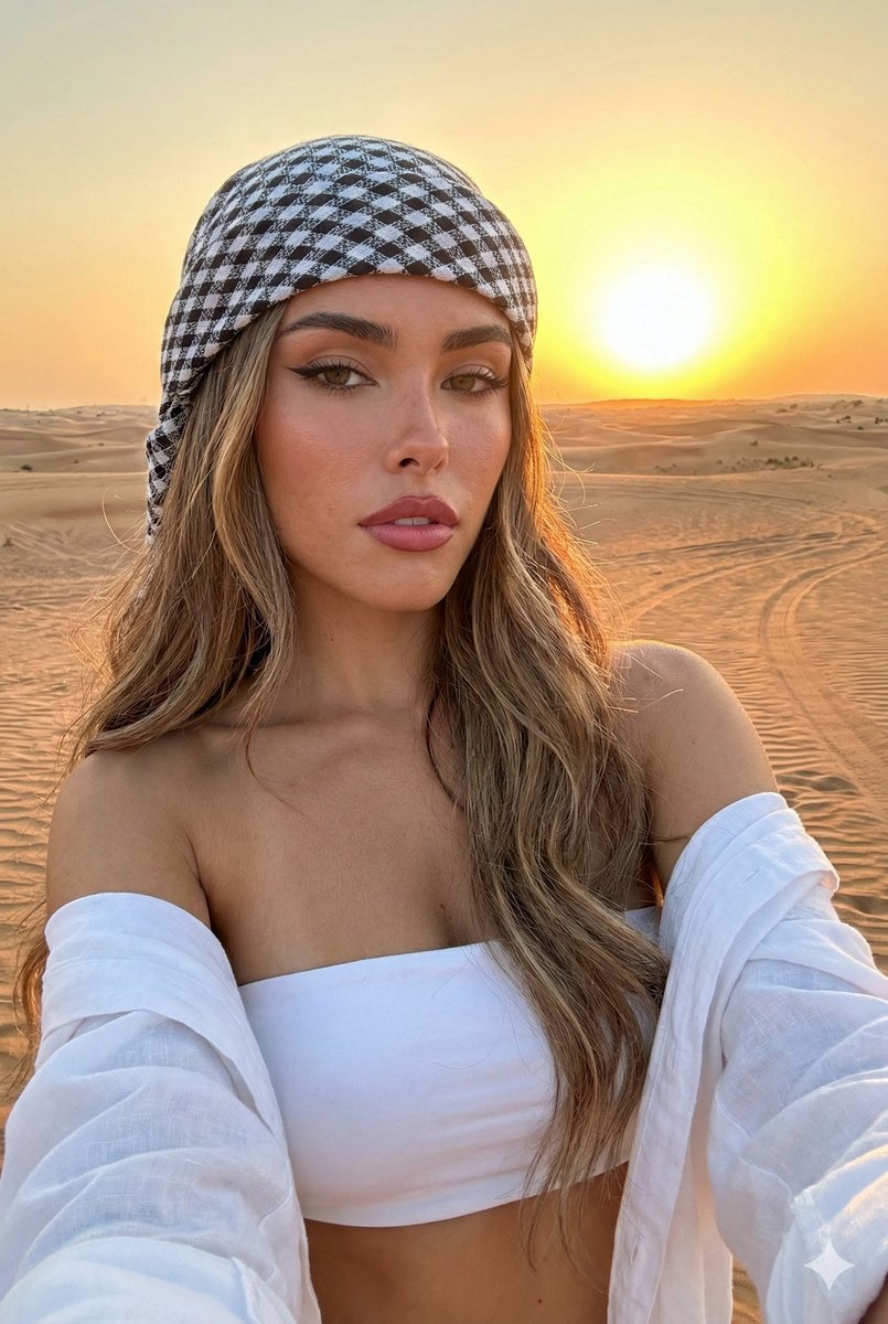Stunning Desert Sunset Selfie Portrait