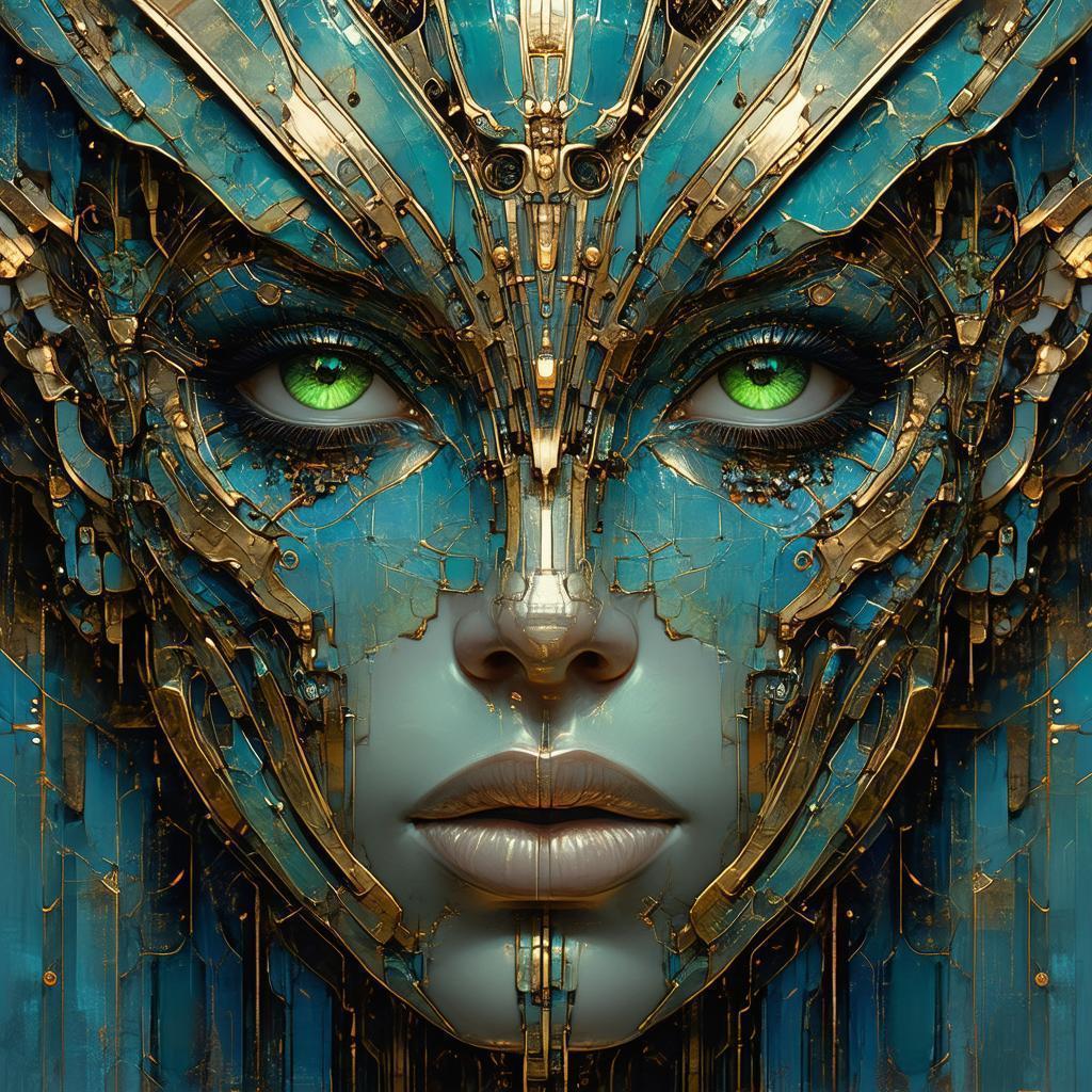 Sheeva Machine Portrait in Mucha Art Nouveau