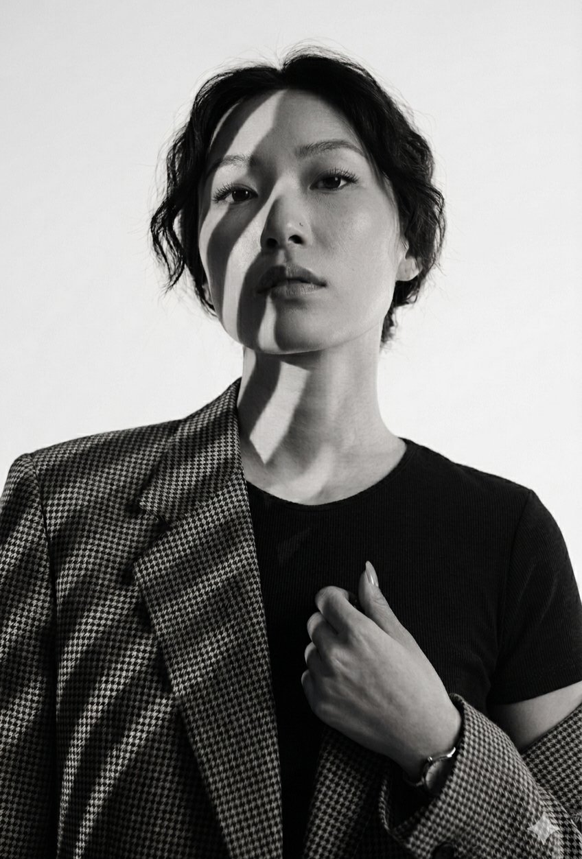 Cinematic Black-and-White Fashion Portrait