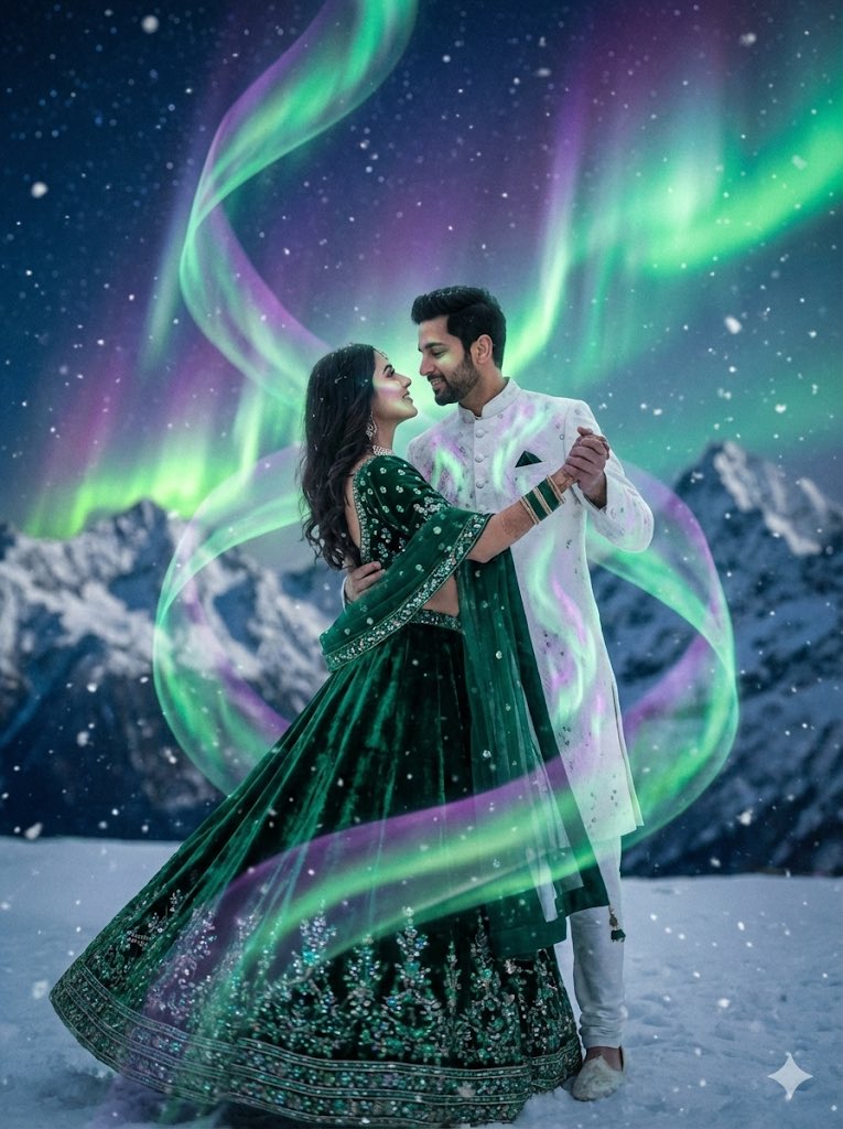 Aurora Wedding in Himalayas