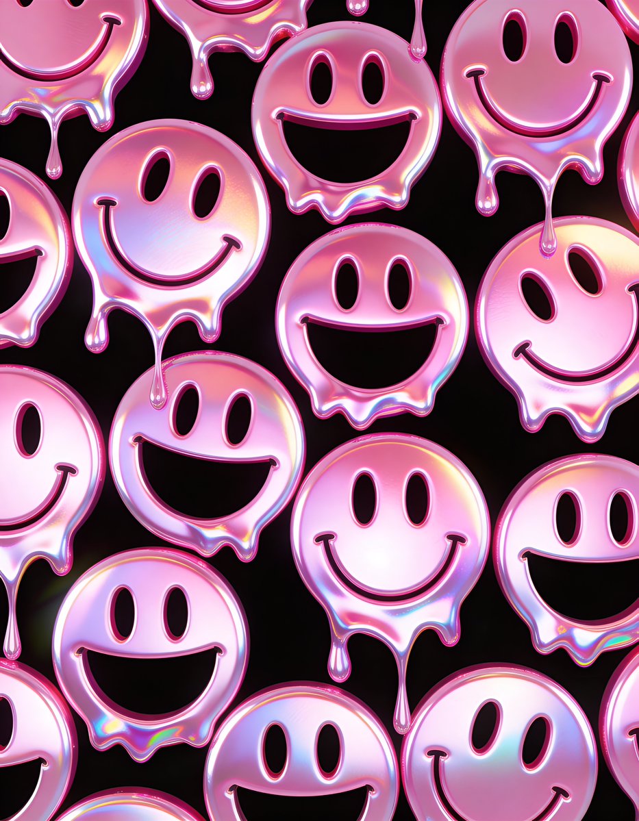 Holographic Pink Melting Smiles