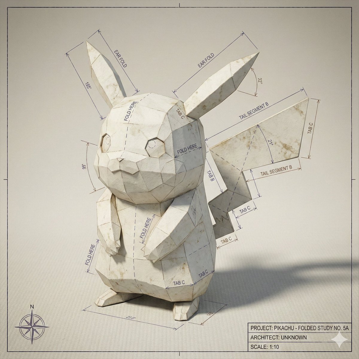 Origami Blueprint Art