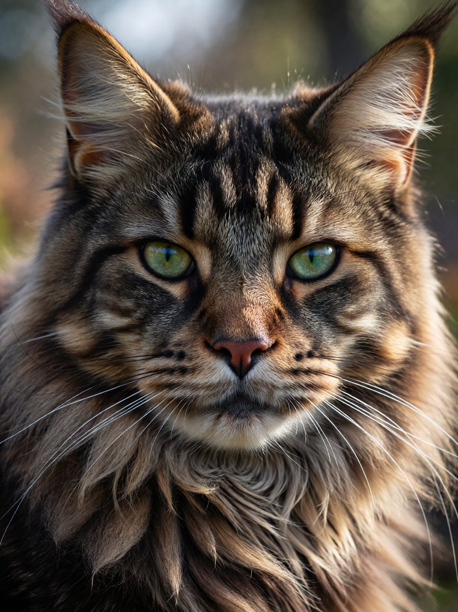 Hyper-Realistic Maine Coon Portrait