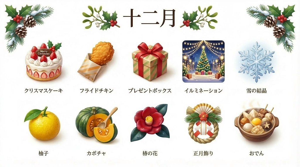 Japanese December 3D Icons