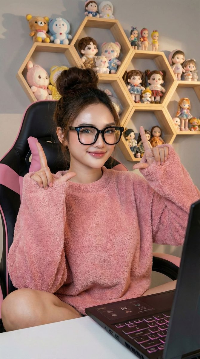 Gaming Girl Clean Aesthetic Portrait