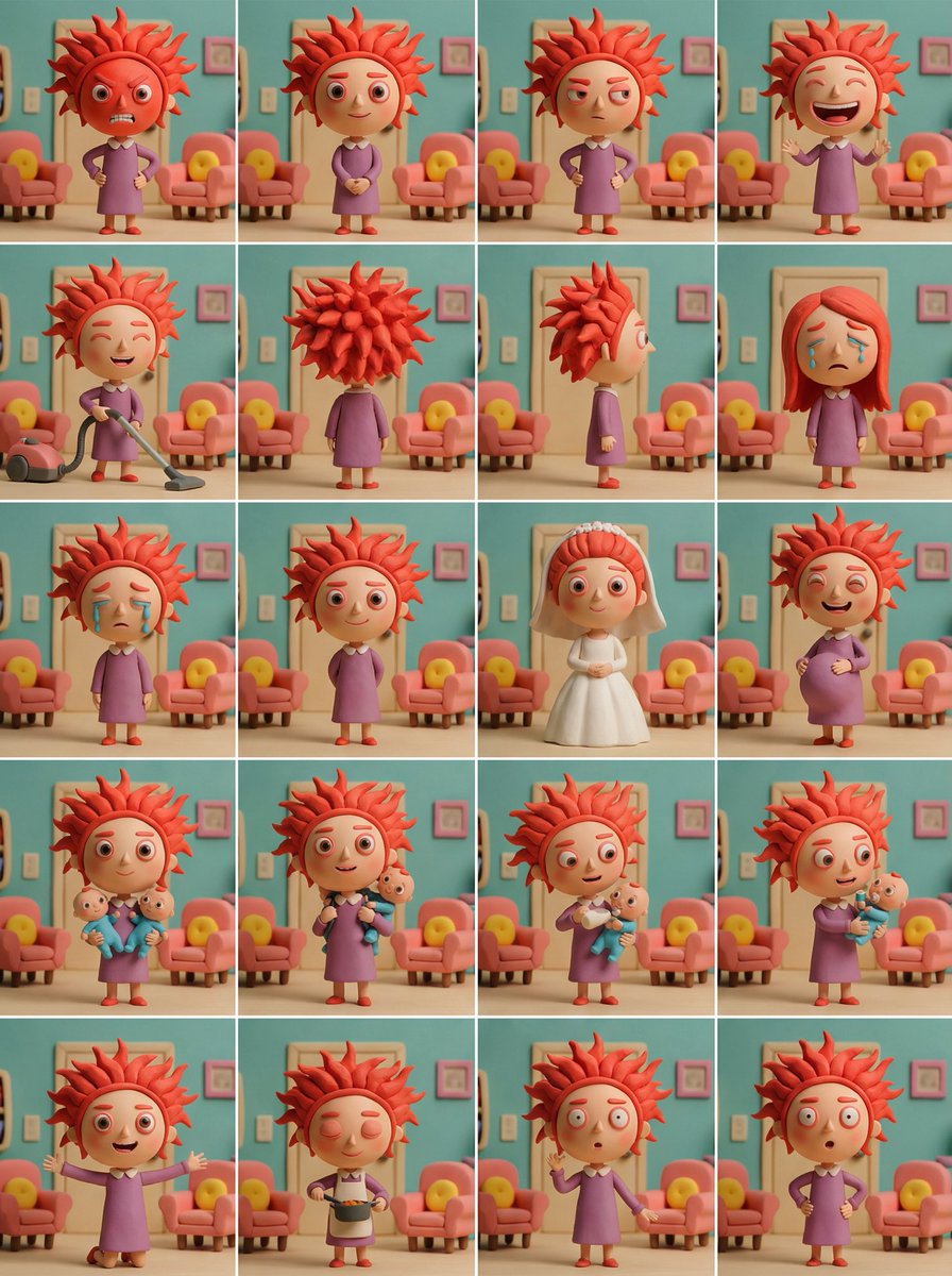 20 Expressive Character Poses on White