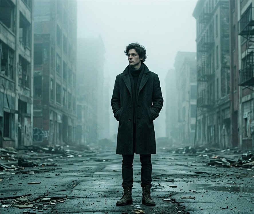 Solitude in the Fog: Ruined City Portrait