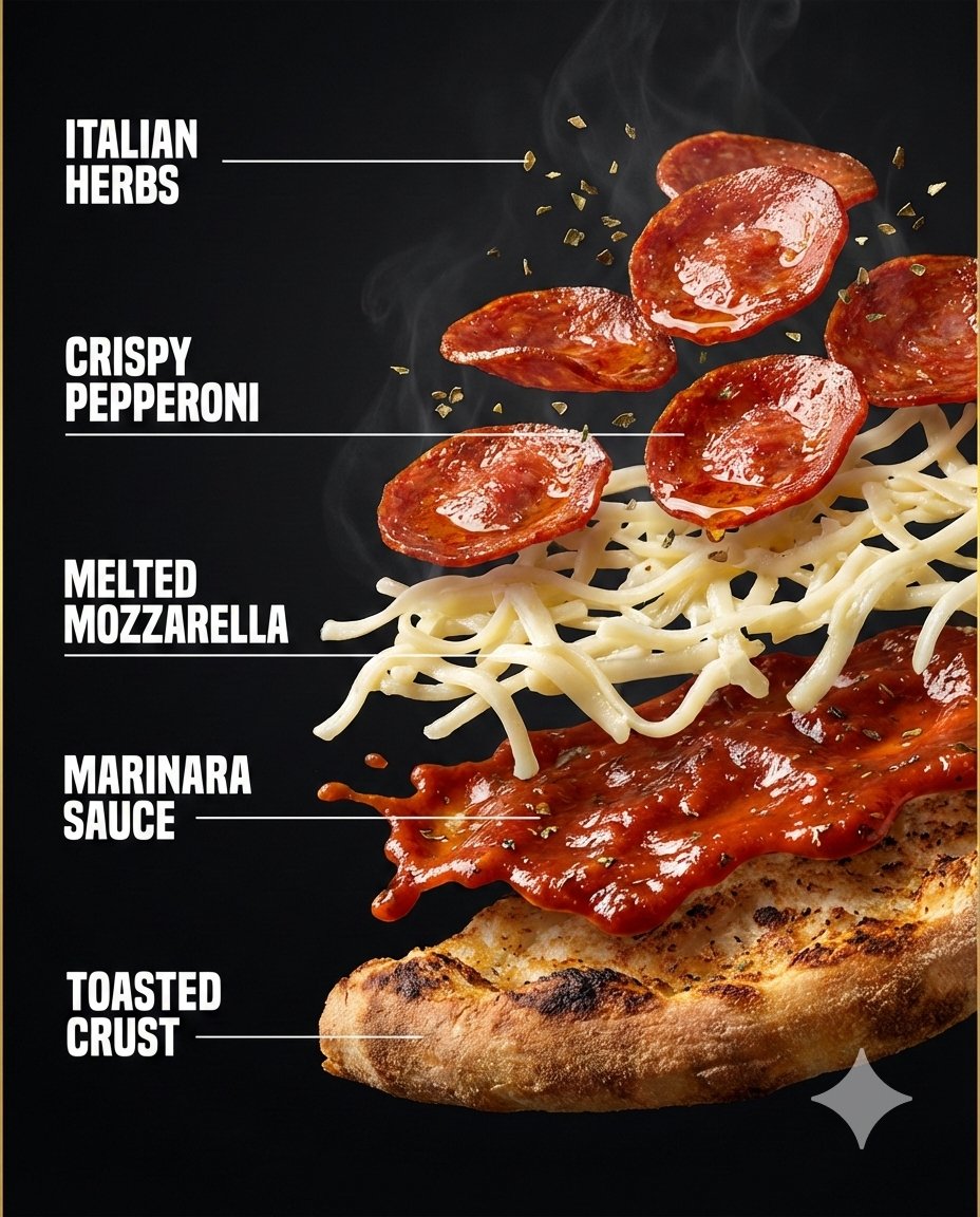 Luxury Fast Food Floating Ingredients Ad