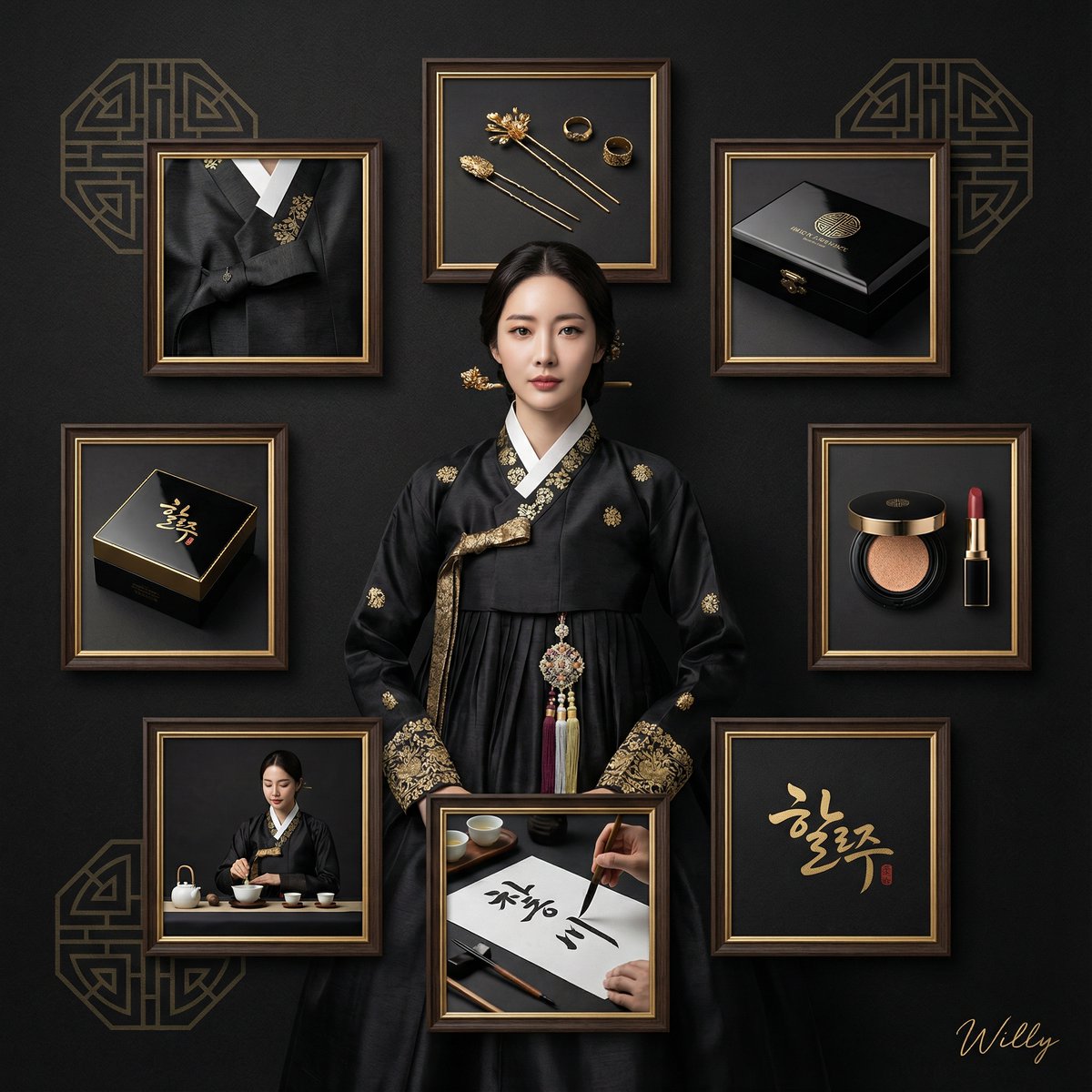 Luxury Black Gold Hanbok Brand
