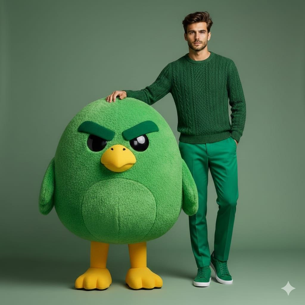 Green Bird Fashion Portrait